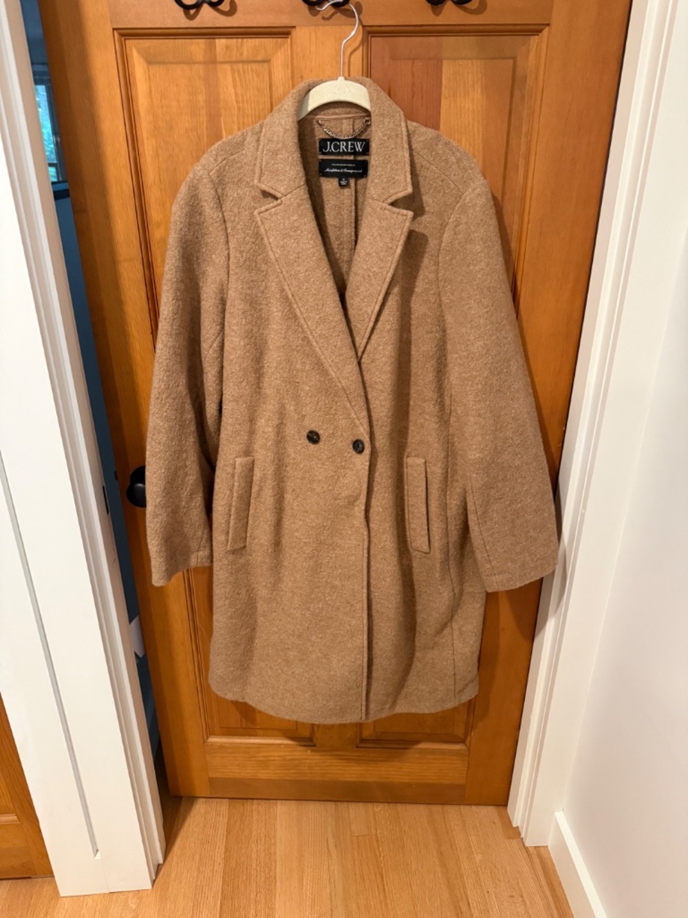 J. Crew Tan Daphne Boiled Italian Wool Coat Women's 18 - Picture 2 of 4